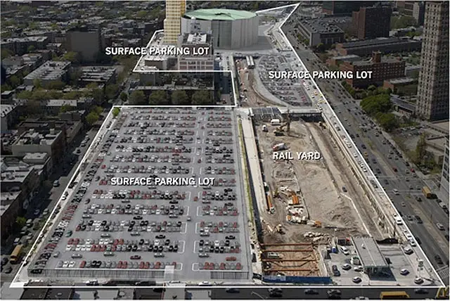 Rendering of what the Atlantic Yards parking complex may look like, as predicted by the Municipal Art Society two years ago.
